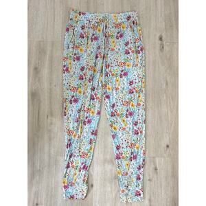 Sunny & Mama Garden Daydream Ribbed Bamboo Jogger Floral Lounge Pants Pajama L